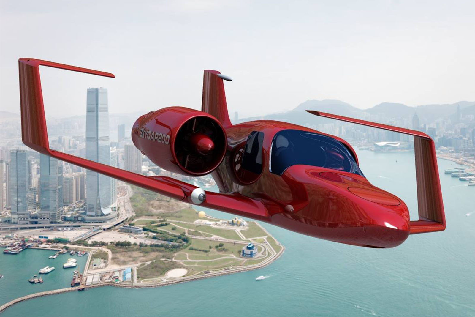 Moller International Skycar 200 two passenger hybrid-electric VTOL prototype aircraft Moller International Skycar 200 two passenger hybrid-electric VTOL prototype aircraft